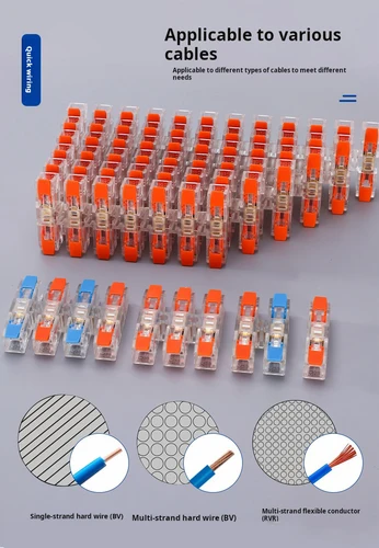 Imagen 1 del producto Terminal de conexión rápida tipo prensa, faro de lámpara de acoplamiento de cable uno en uno con bloque de terminales de conector rápido de enchufe rápido