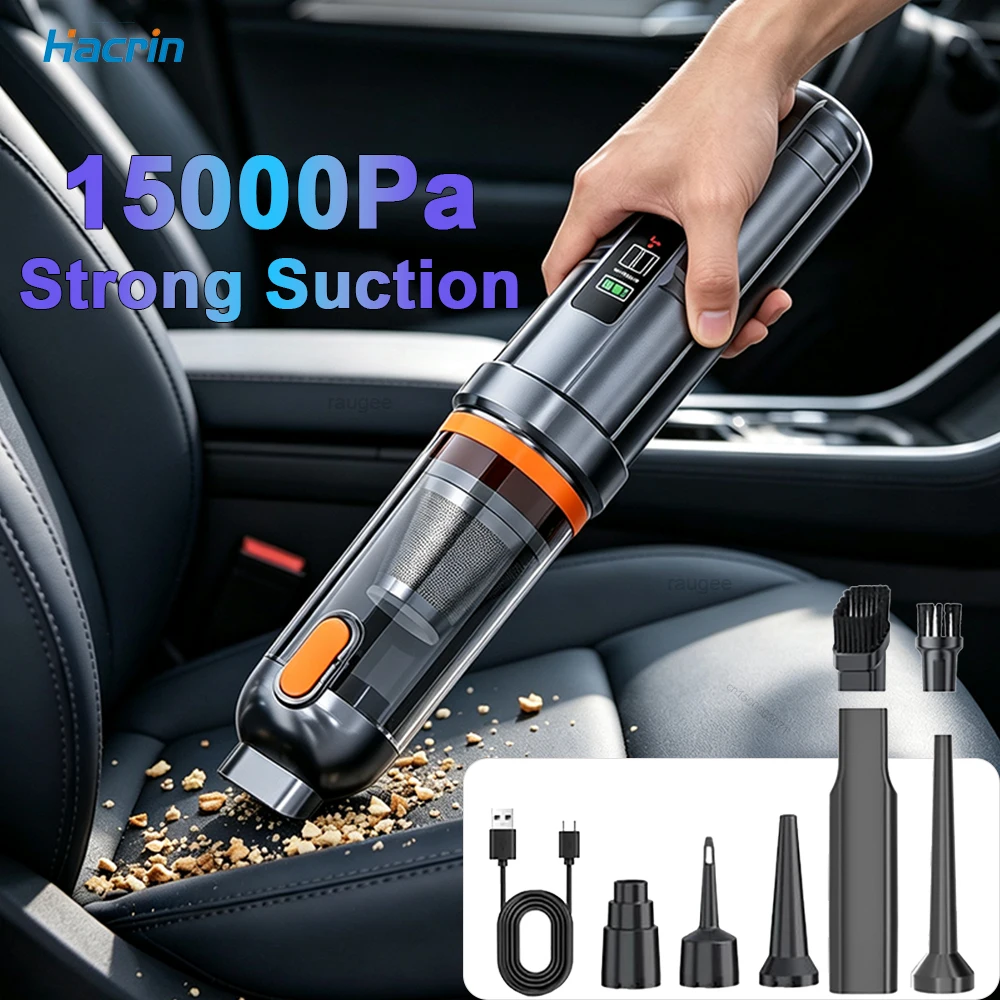 Wireless Car Vacuum Cleaner 15000Pa High Power Portable Vacuum Cleaner Suction & Blower Car Cleaning Handheld Vacuum Cleaner