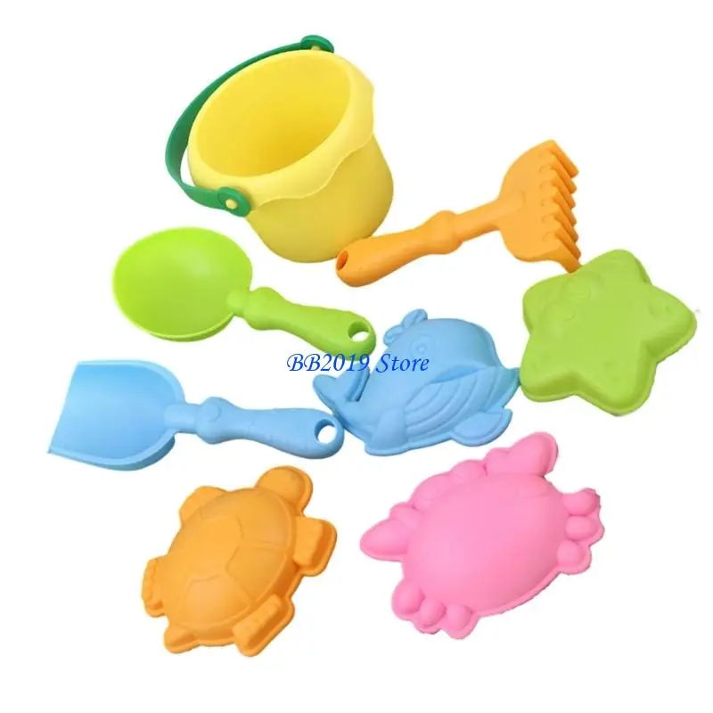 Q0KB Beach Toy Summer Beach Chơi Bộ cho trẻ và thùng đồ chơi cát cho xô và dụng cụ vui nhộn ngoài trời