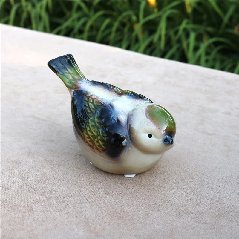 Porcelany para figurka ptaka ceramiczne Birdie miłośników miniaturowa dekoracja Ornament do rękodzieła prezent na walentynki na ślub sprzyja