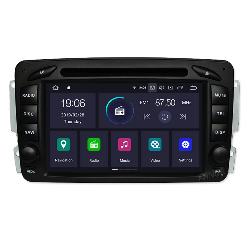 In dash 7 inch car autoradio gps navigation android 9.0 4+64g for mercedes benz clk w209 g-class w463