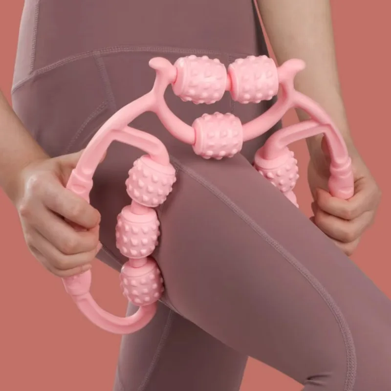 9-Wheel Leg Massager Roller - Calf Muscle Relaxation & Leg Beautifying Device, Ring-Shaped Massage Slimming Leg Clamp for Sports