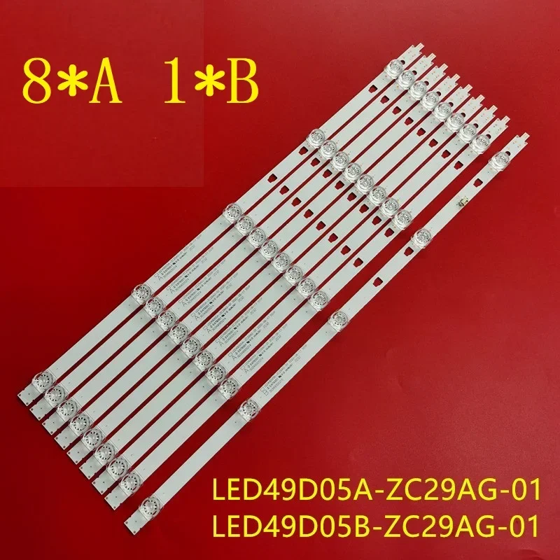 LED strip(9) for LED49D05A-ZC23AG-03 LS50A51 U50H3 LED49D05B-ZC29AG-01 08 11 V500DJ6-QE1 50C61 LT-49MA875