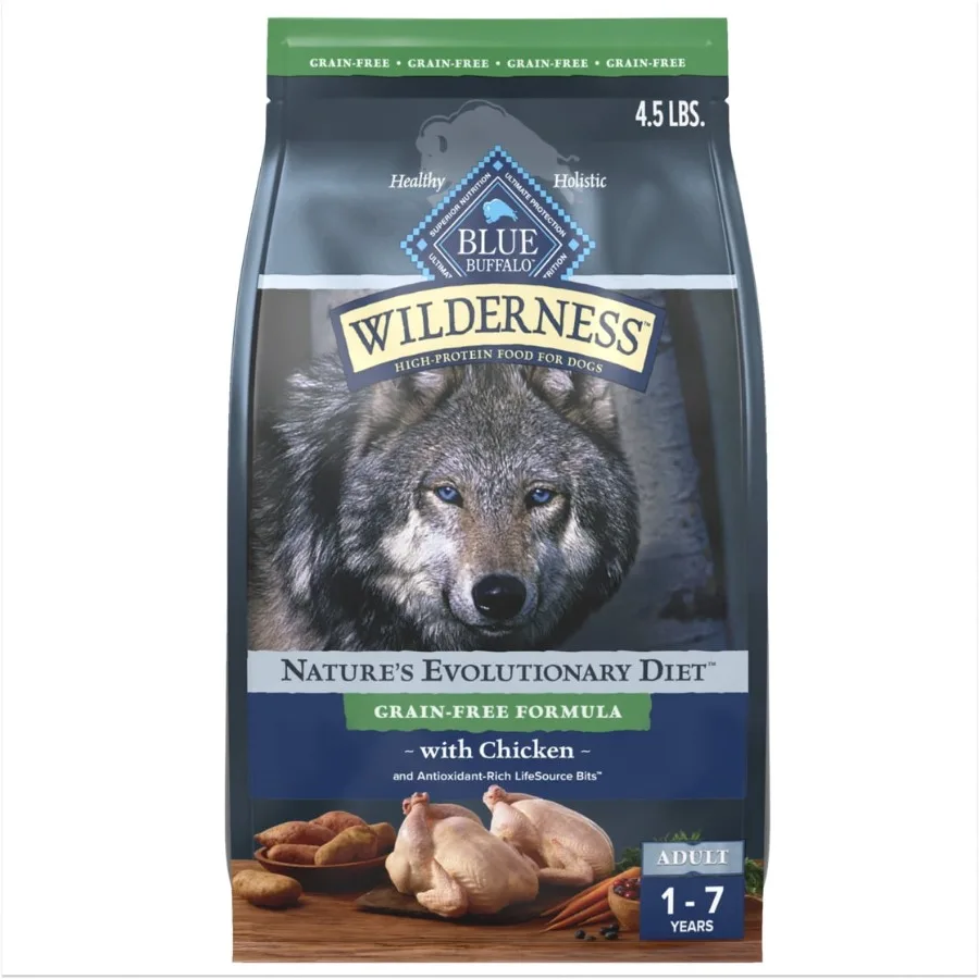 Wilderness Adult High-Protein Dry Dog Food, Grain-Free, Chicken, 4.5-lb. Bag