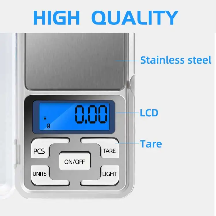 Digital 0.01g LCD Display Jewelry Gold Machine  Diamond Weighting Digital Pocket Scale