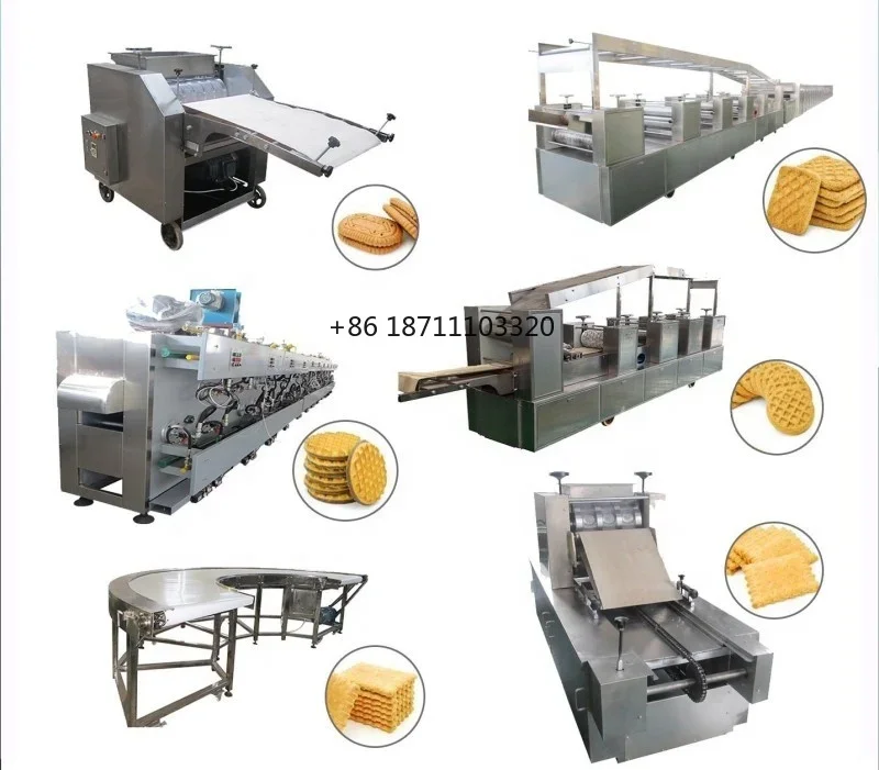 Customized Shapes Hard Sweet Biscuit Processing Line Round Square CookiesS Machinery Line