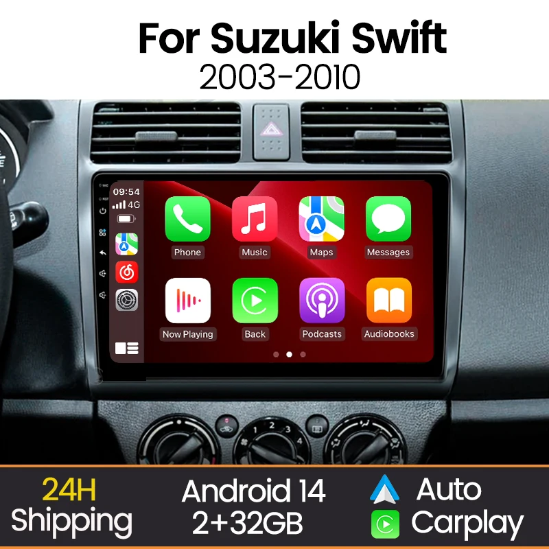 

Android 14 Car Radio HD Screen For Suzuki Swift 2003-2010 GPS Navigation Carplay Android Auto Multimedia Video Stereo Player BT