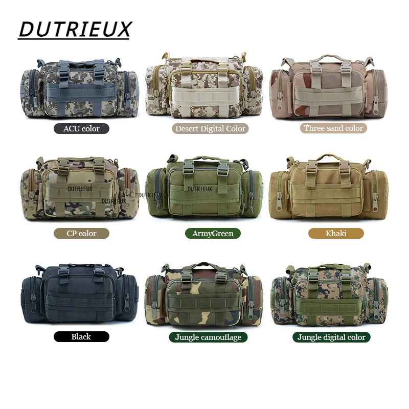 DUTRIEUX 3P Military Tactical Waist Pack Molle Outdoor Sports Chest Bag Camouflage Crossbody Backpack Multifunctional Handbag