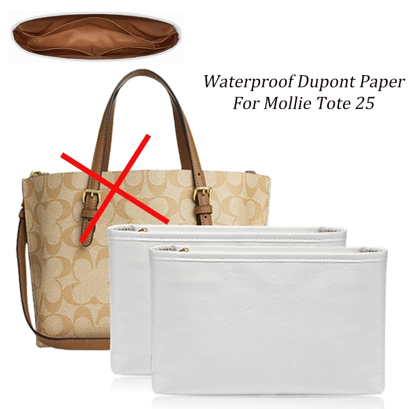 Waterproof Dupont Paper For Mollie Tote 25 Lightweight Bag Organizer Insert Felt Support Shape Inner Liner Three-dimensional