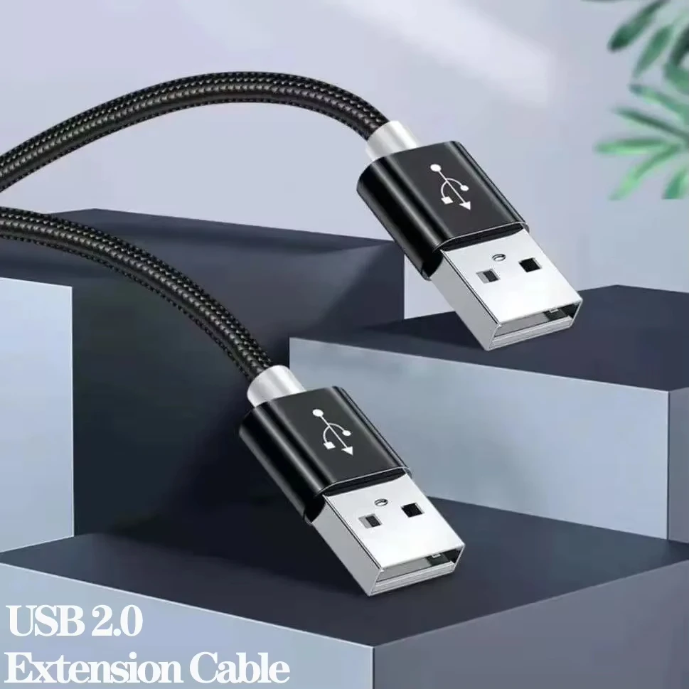 NNBILI USB to USB Extension Cable USB A Male to Male USB A Extender for Radiator Hard Disk Webcom Camera USBA Cable Extens 2m/3m