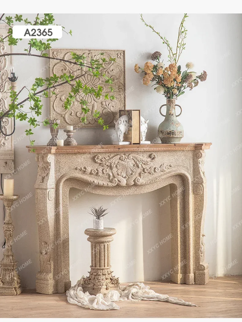 X-S Fireplace Decorative Cabinet Retro Interior Living Room Aisle Against Wall Entrance Simulation Marble HG