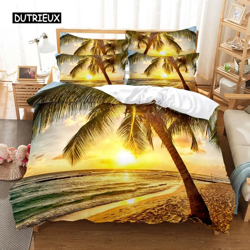 

Sunshin Coconut Tree Bedding Set Duvet Cover Set 3d Bedding Digital Printing Bed Linen Queen Size Bedding Set Fashion Design