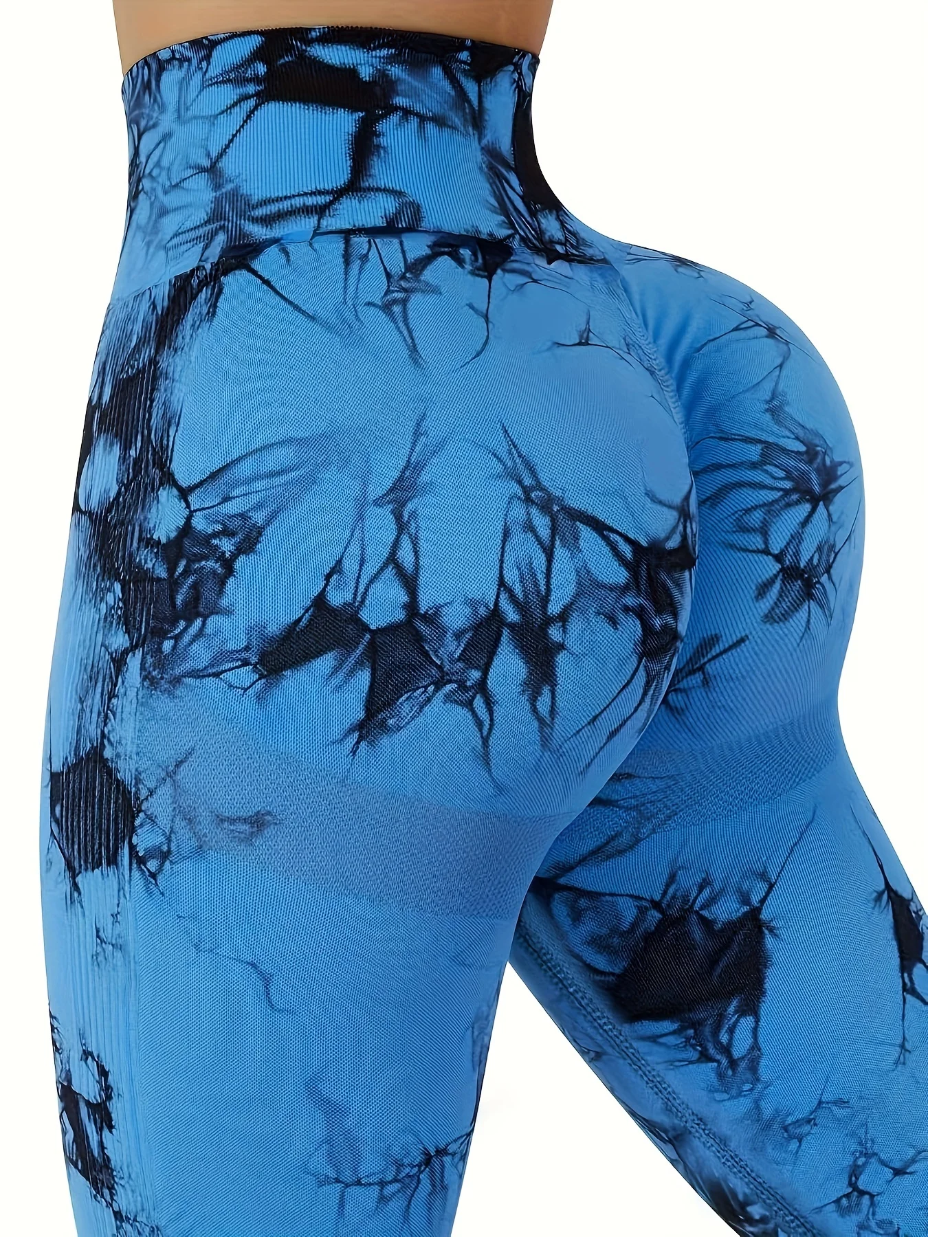 3-Pack Tie Dye Seamless High Waisted Leggings - Tummy Control Scrunch Butt Lifter - Yoga Gym