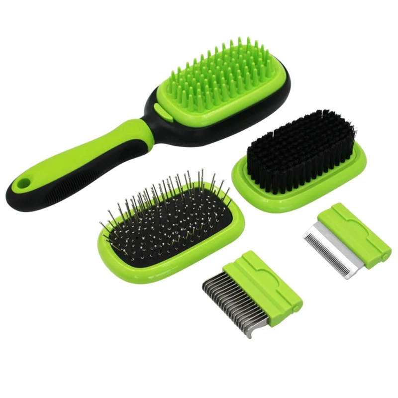 

Y166 Grooming Comb Set 5Pcs Pet Slicker Brushes for All Hair Types Cats and Dogs