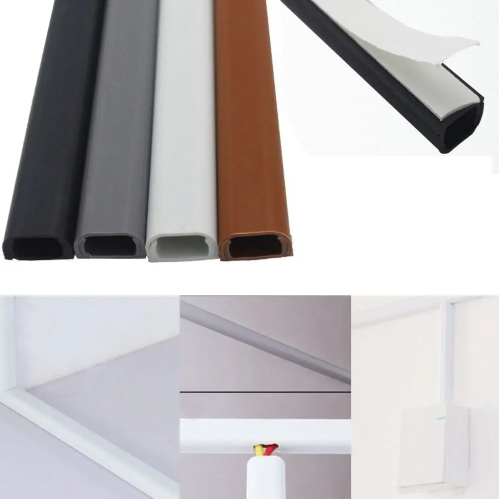Anti-extrusion Floor Cord Cover Square Self-Adhesive Cord Protector Durable Extension Wiring Duct Protector Home Outdoor