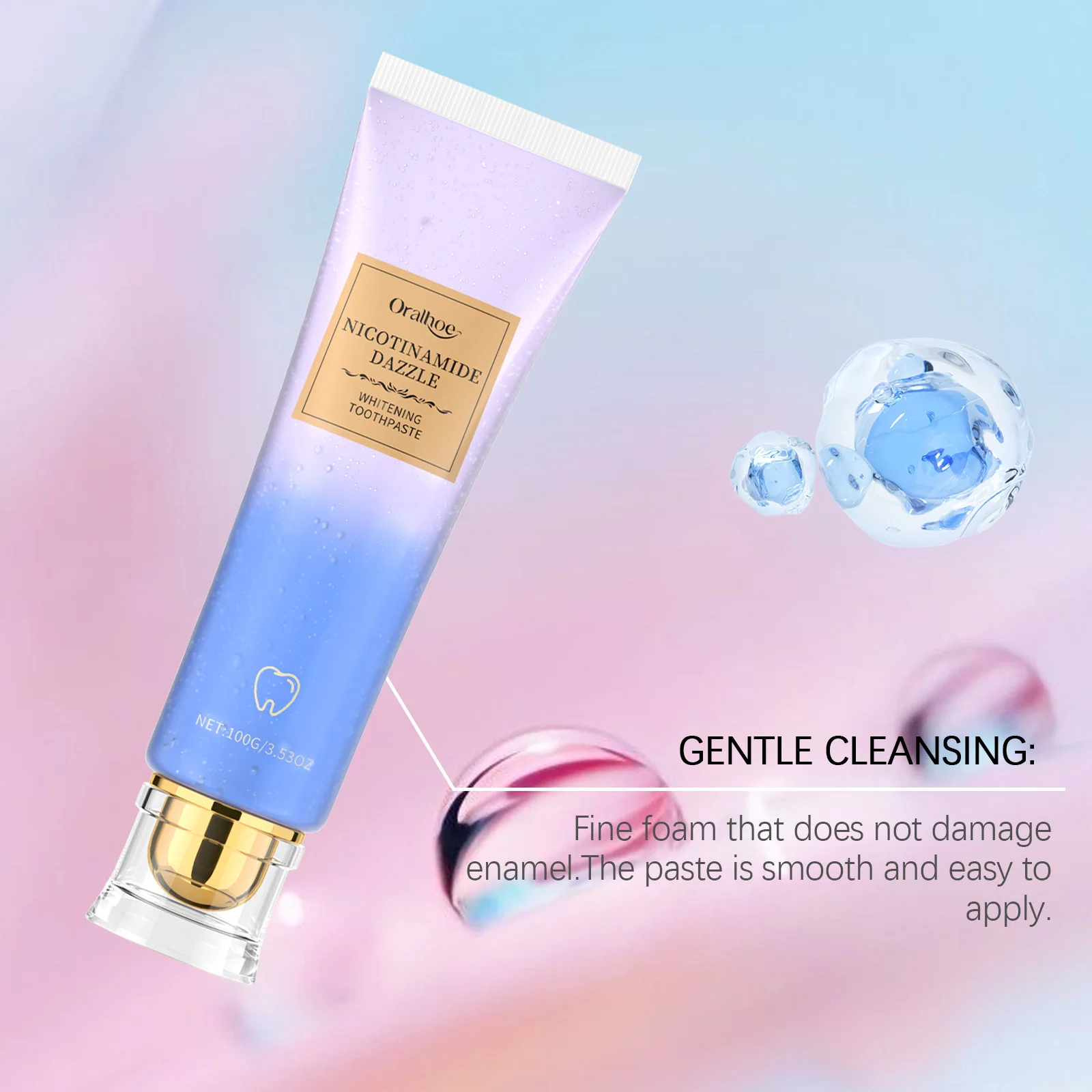 Oralhoe Nicotinamide Tooth Whitening Toothpaste Freshing Breath Deep Cleansing Bleaching Remove Smoke Stains Brighten Toothpaste