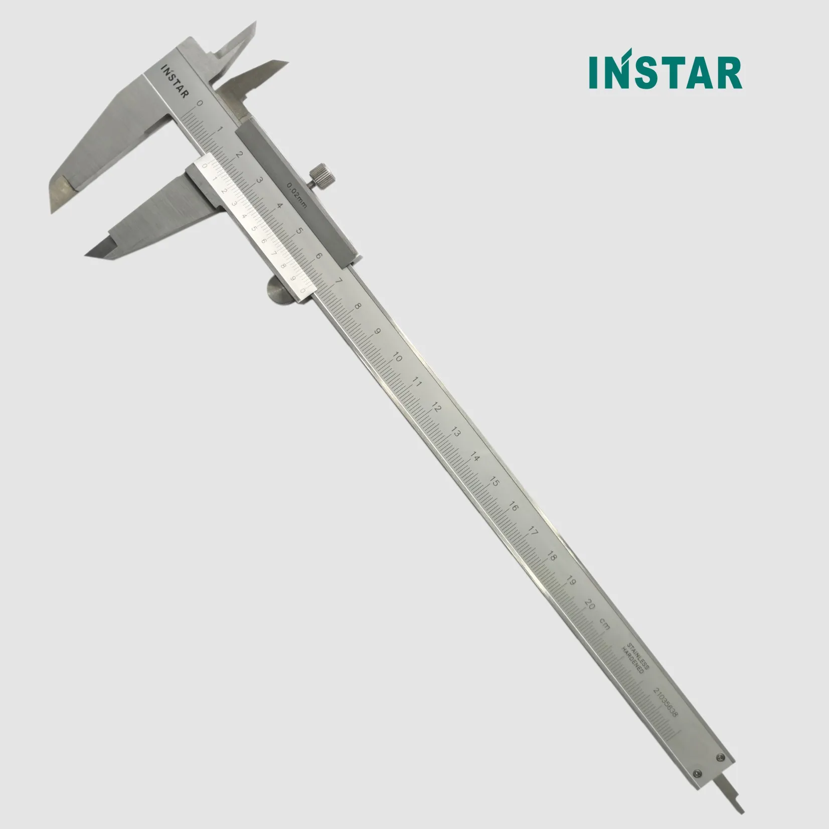INSTAR Vernier Caliper Mono-Block Aço Inoxidável Padrão DIN 200mm x 0,02mm Qualidade Industrial Uso em 4 Vias