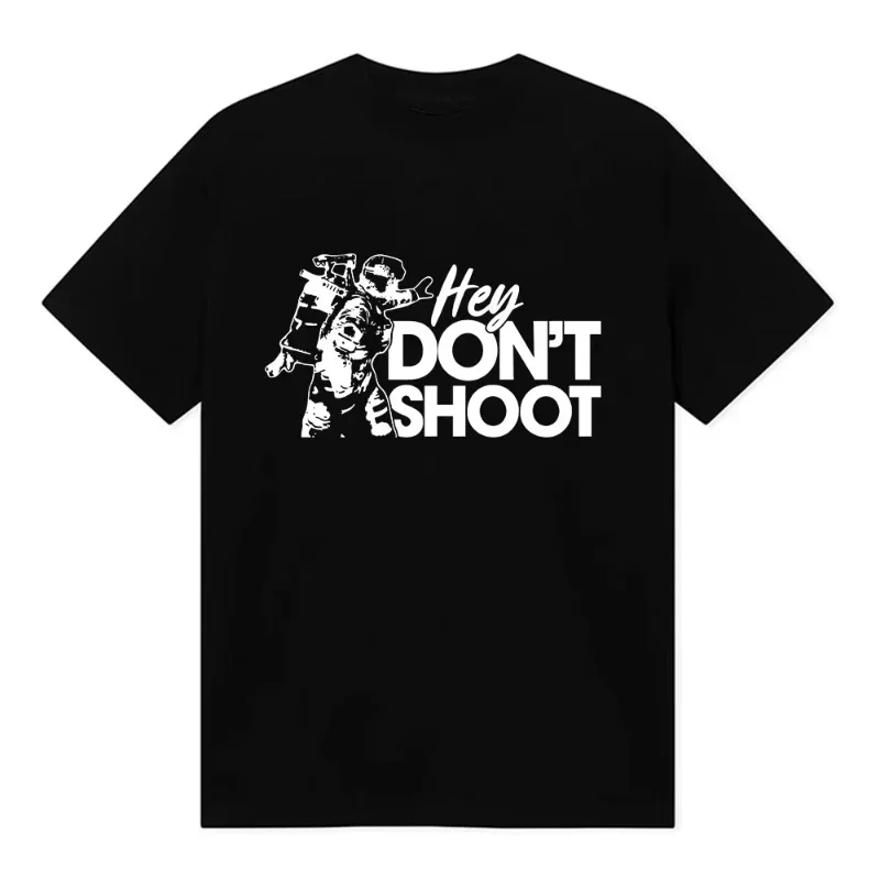 Don' Shoot Game Arc Raiders T-shirt Unisex Street Style Hip-hop Pure Cotton Short-sleeved Men's High-quality Streetwear T-shirt