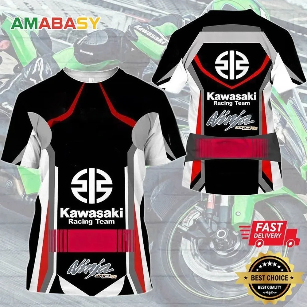 

Kawasaki Summer Outdoor Sports Popular Quick Drying Breathable Motorcycle T-shirt Thin Motorcycle Sports Comfortable T-shirt