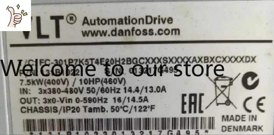 Genuine Spot FC-301P7K5T4E20H2BGC Danfoss 7.5KW Inverter With Brake