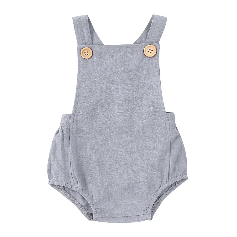 2025 Summer Newborn Baby Boys Girls Rompers Jumpsuit Overalls for Kids Cotton Linen Sleeveless Infant Baby Clothing