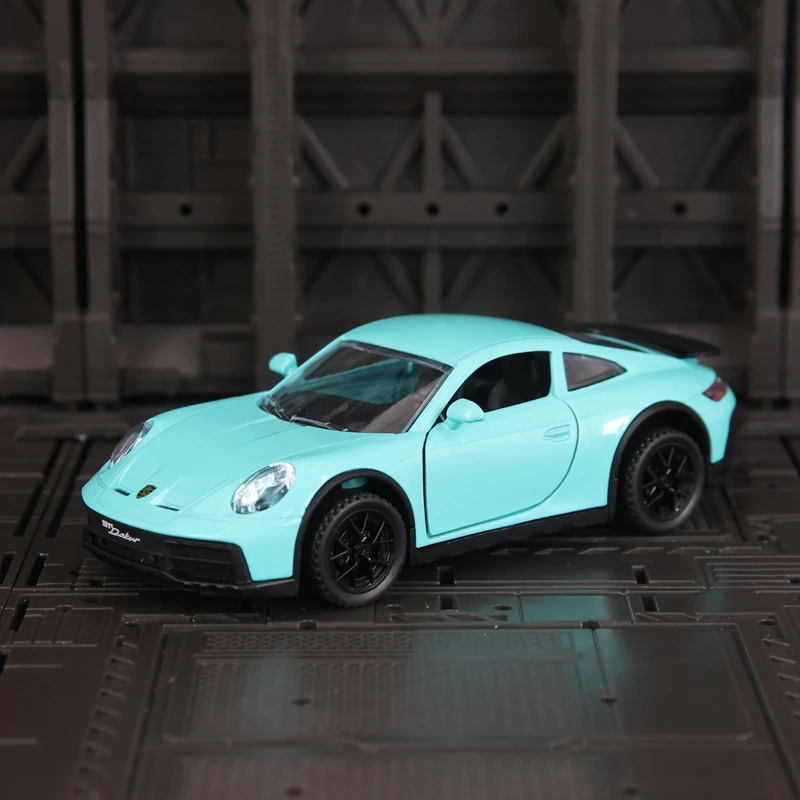 1:32 Simulation 911 Dakar Legierung Supercar Modellauto Ornament, Tür kann geöffnet werden, Kinder Sound und Licht Feedback Spielzeugauto