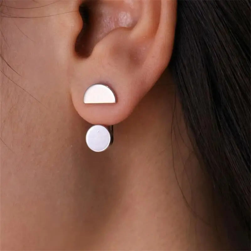 1-Pair Metal Geometric Circular Pendant Open Design Earrings Ear Jacket Women\'s Daily, Party Accessories Wedding Earrings 2024 N