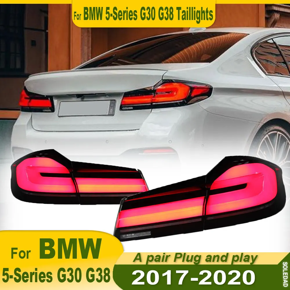 Pair Car Accessories For BMW 5-Series G38 G30 LED Tail Lights  530 540 2017-2022 Rear Lamps DRL Plug And Play Flashing steering