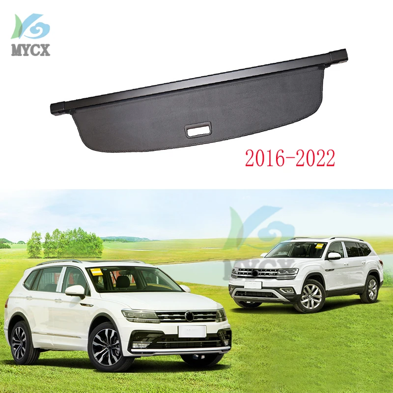 Car Interior Rear Trunk Cargo Luggage Cover Security Shade Shield Curtain Retractable Cargo Cover For Volkswagen Tiguan L 16-22