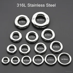 Cincin Ring Segmen Baja Tahan Karat Berengsel Halus 00G Ukuran Besar Septum Clicker BCR PA Cincin Hidung Tindik Bobot Tandu Telinga 10 penjualan terbaik tindik tongkat pangeran albert - №