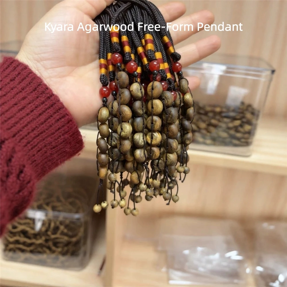Kyara Agarwood Pendant,Free - form Pendant,Kyara Car Ornament,Natural Scented Indoor Coin - shaped Agarwood Pendant Accessory