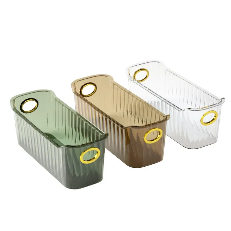 Desktop Narrow Storage Box Washbasin Cosmetics and Jewelry Storage Basket Living Room Coffee Table Miscellaneous Storage Box