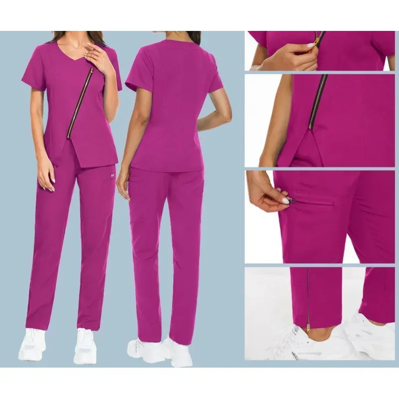 High Quality Operating Room Medical Uniform Hospital Scrubs Sets Short Sleeve Nurse Nursing Accessories Tops Pants Scrubs Suits