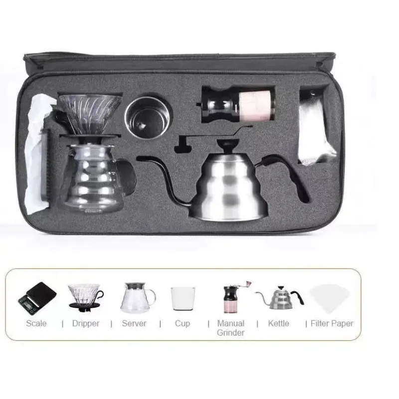 MOJAE Portable Pour Over Coffee Set Travel Set Drip Coffee Kit Barista Tools Espresso Coffee Maker Set