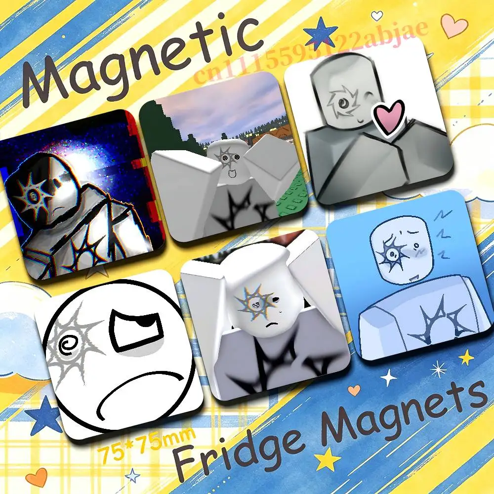B-Broken Spawn 75mm Square Cute Fridge Magnet Decorative Refrigerator Magnet Home Kitchen Decoration Souvenir Gift