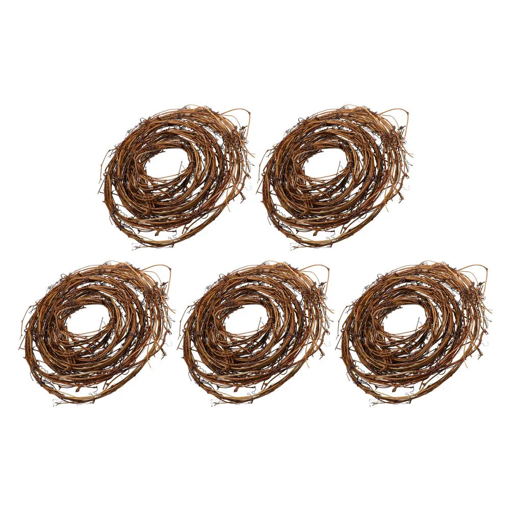 

5Pcs Soil Vine Craft DIY Wedding Party Home Decor Wreath Natural Handwoven Rattan Twig Vine Wreath Front Door Kitchen Wall