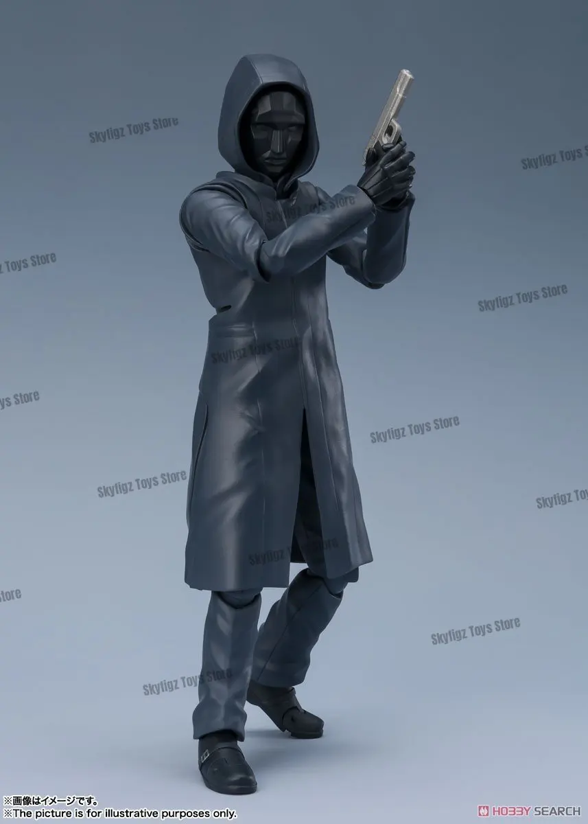متوفر في المخزون بانداي SHF S.H.Figuarts عامل مقنع/مدير ألعاب مقنع أسود مثلث وجه مربع وجه مربع عمل الشكل #5