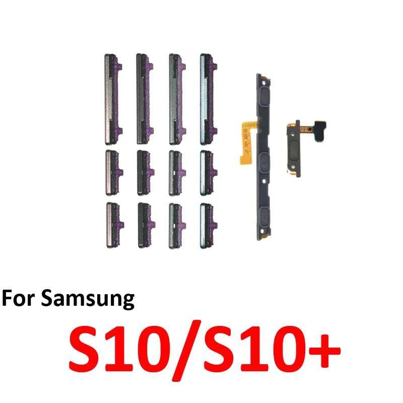 For Samsung Galaxy S10 S10+ G973 G975 Phone Power Volume Button On Off External Key Internal Flex Cable Repair Parts Silver