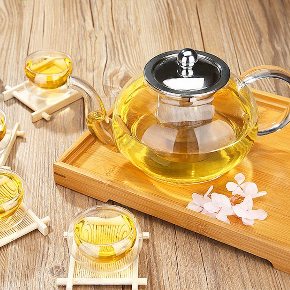

1Pcs 1200ml Heat Resistant Glass Teapot Elegant Design Nonhot Lid Antislip Bottom Kungfu Teaware for Home Office Outdoor Use