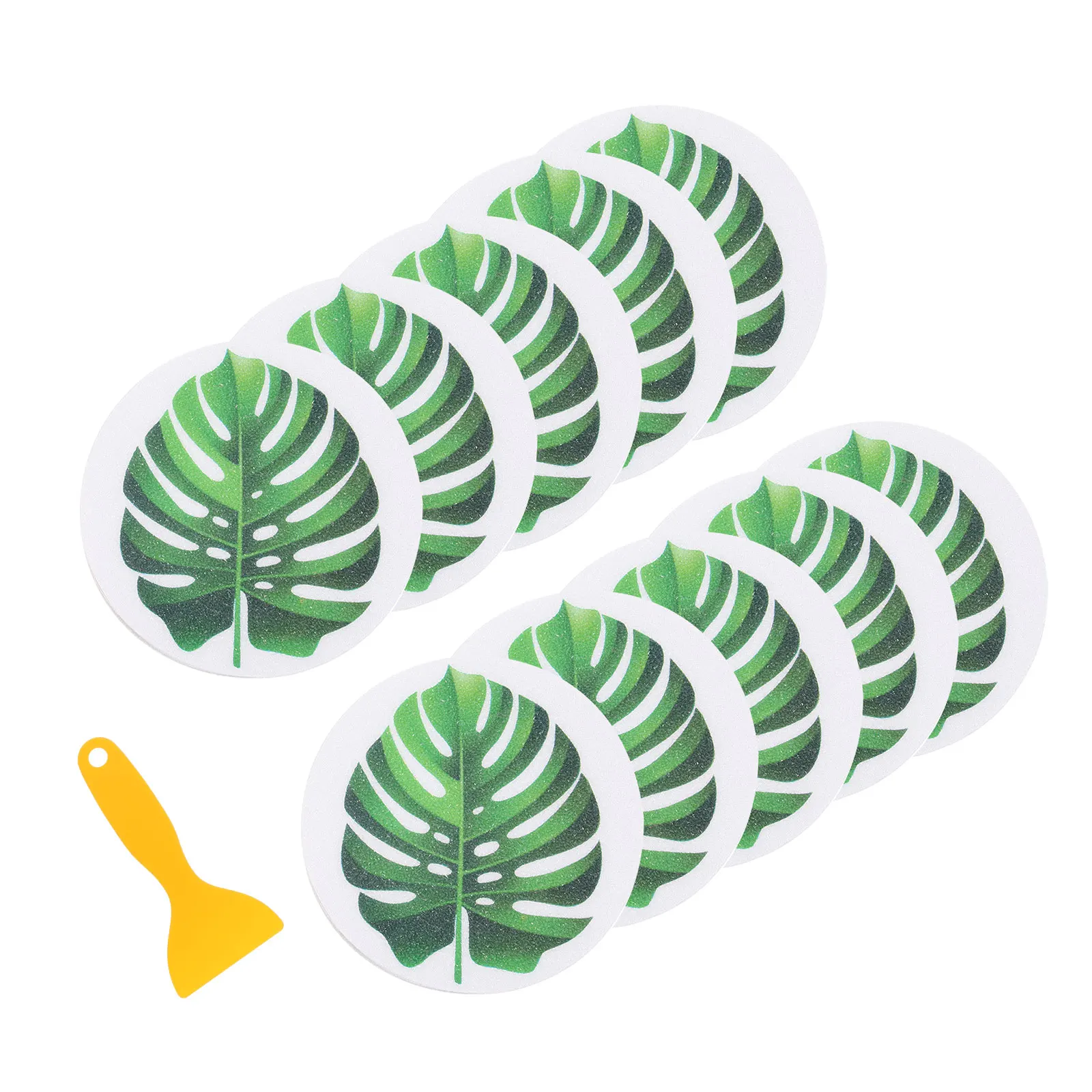 

1Set Bathtub Non-Skid Stickers Leaf Pattern Self-Adhesive Anti-Slip Decals for Bathroom Shower Kids Safety Floor Use