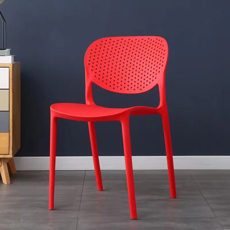 #Plastic chair Home dining room chair Nordic style backrest is sturdy and durable