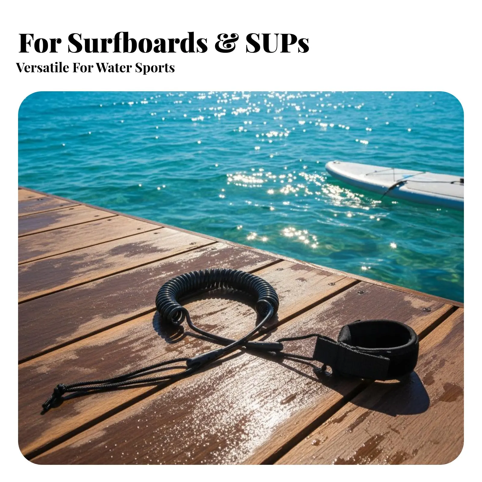 

Stand-up Paddleboard Ankle Leash High Elasticity Coiled Stand-up Paddleboard Leash Paddleboard Leg Rope Long-Lasting Poly