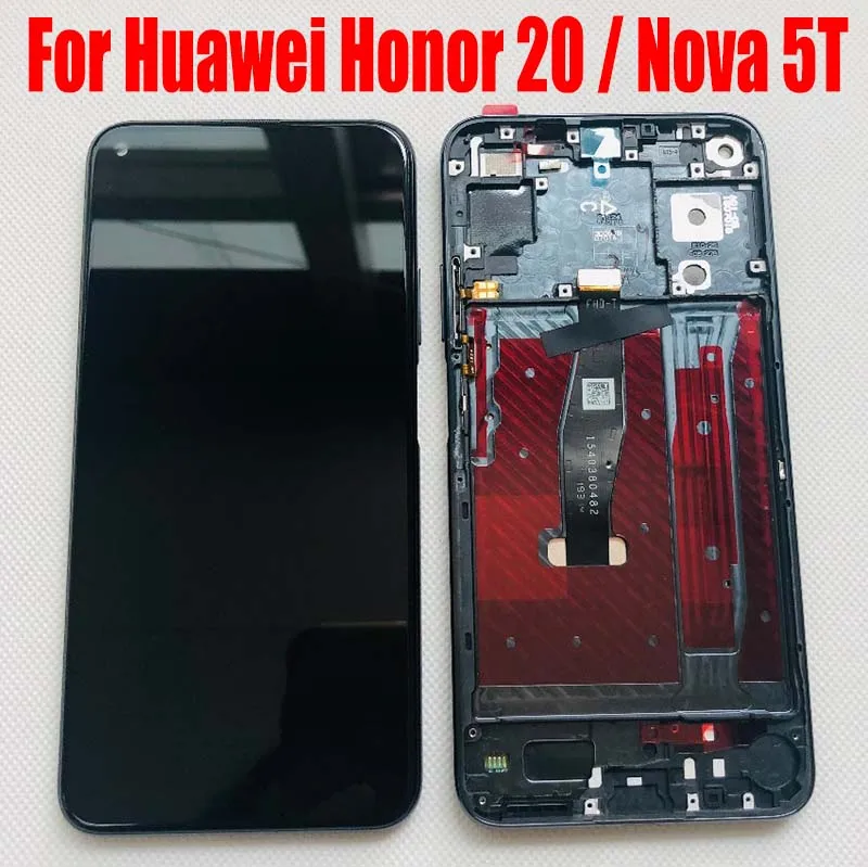 For Huawei Honor 20 LCD Display Screen Honor 20 Pro Pantalla For Huawei Nova 5T LCD Touch Panel with Digitizer Assembly Frame