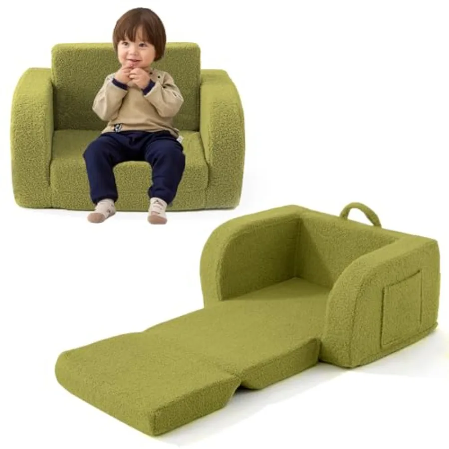 

Toddler Couch, 2-in-1 Toddler Chairs Comfy 1-3 Years Old, Toddler Chair for Girls and Boys, Couch Bed Fold Out, Convertible Bab