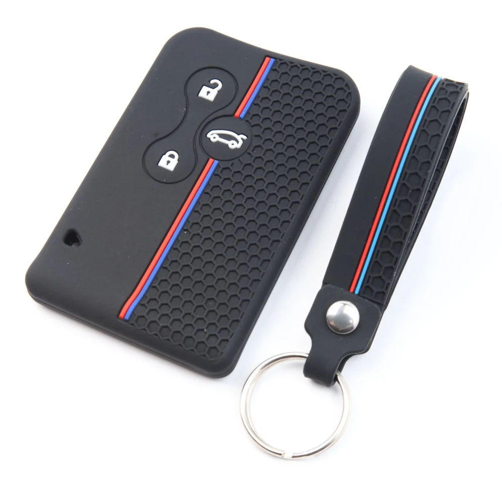 Silicone Keychain Car Keys Accessories Key Case Cover For Renault Megane Clio Megane 2 Scenic Stage Koleos Logan Region Card