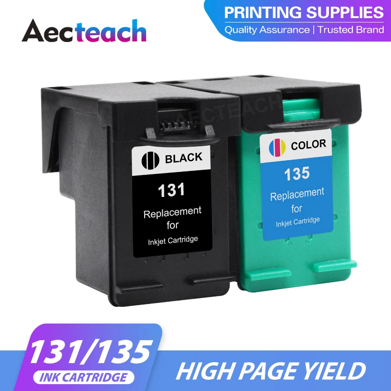 Aecteach 131 135 Ink Cartridge Replacement for HP 131 135 for HP131 For HP135 Deskjet 460 5740 5940 6520 6540 2570 5743