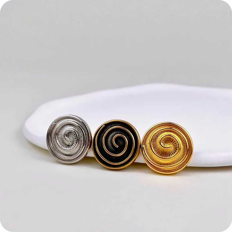 10pcs 18MM/20MM/23MM Metal Button Sewing Clothing Accessories DIY Craft Vintage Engrave Spiral
