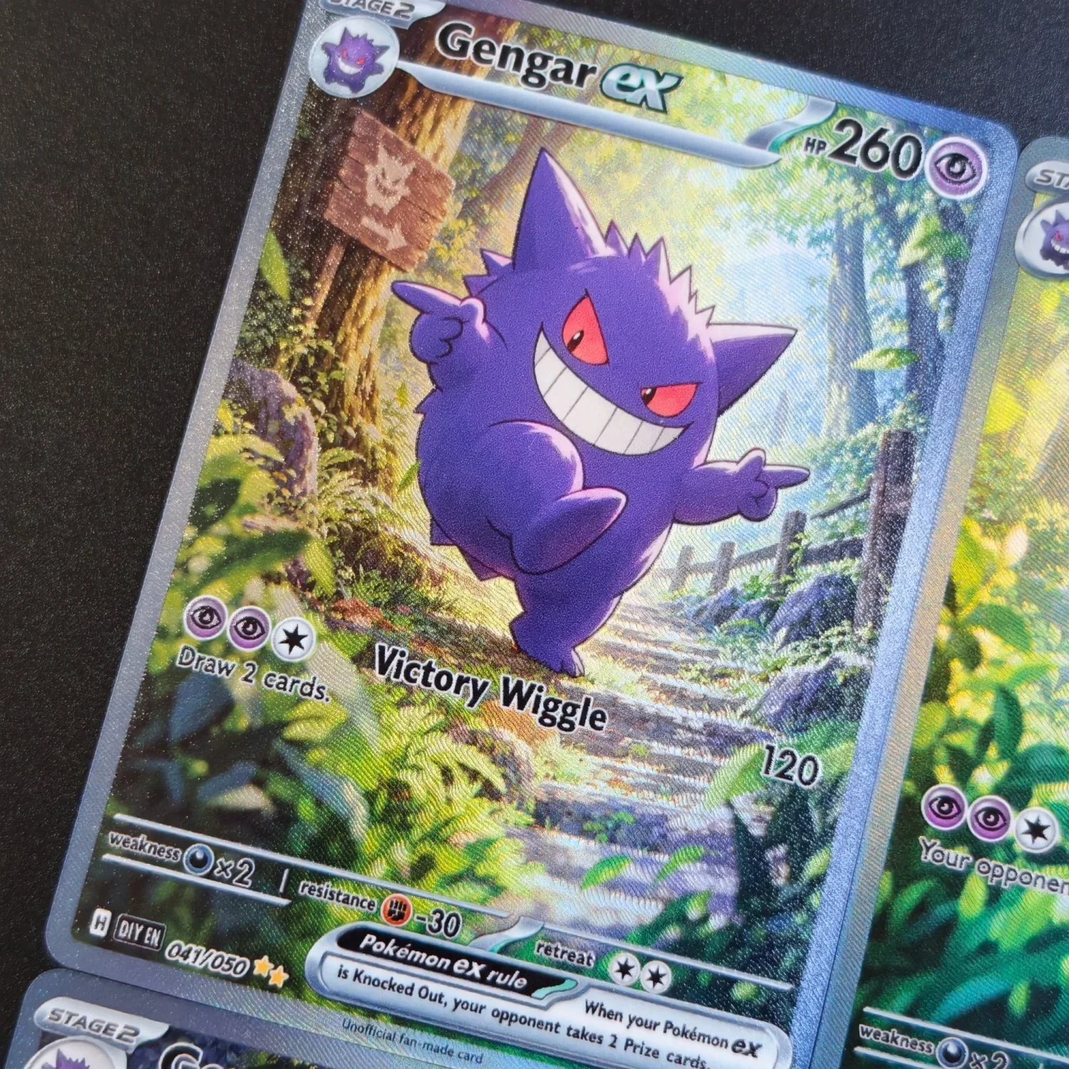 DIY Fan-Art Forest Style Gengar English Custom‑Made Game Collection Card Toy