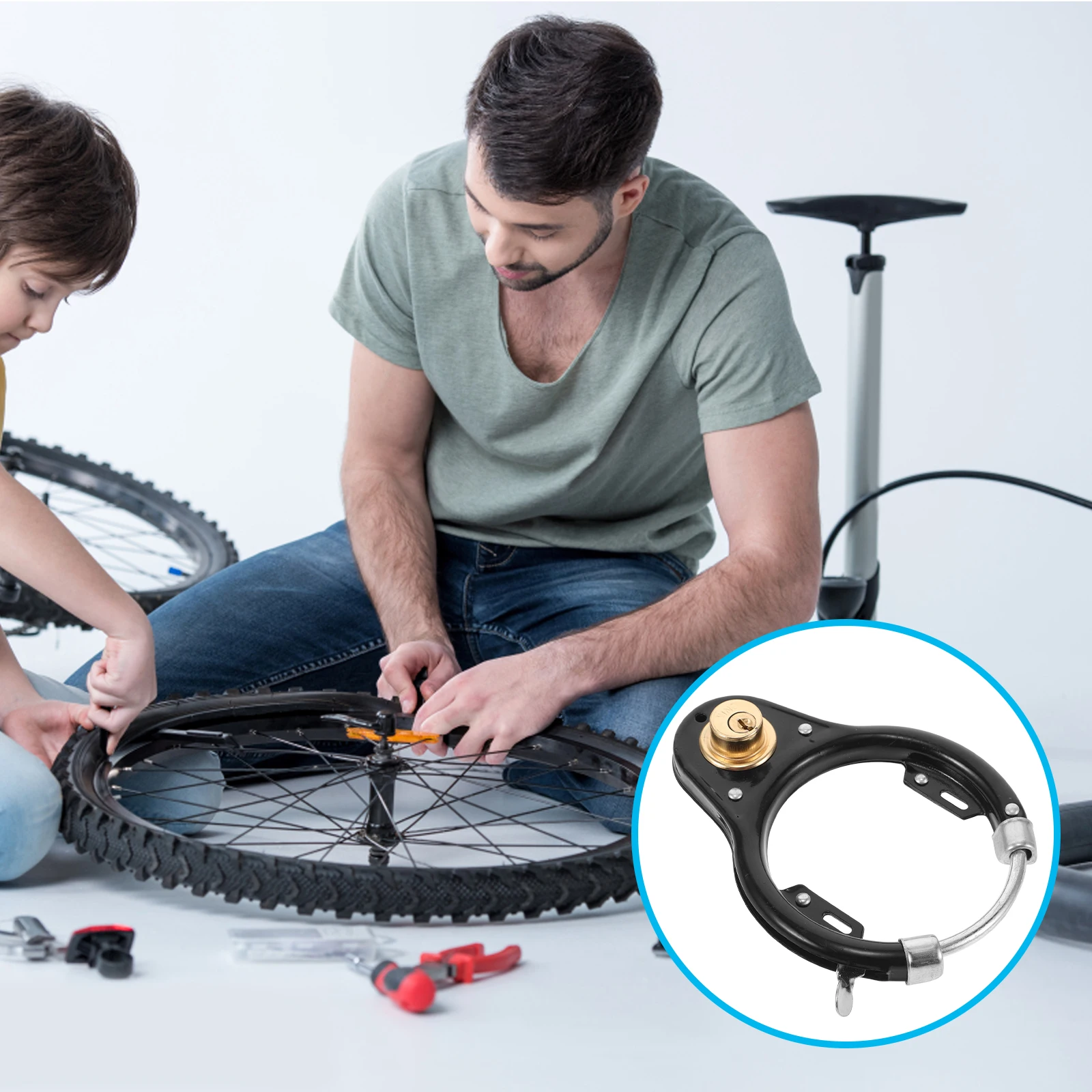 

1 set Bicycle Heavy Duty Zinc Alloy Steel U Lock For Bike Motorcycle Anti-Theft Security Portable Cycle Lock Cable For Travel