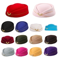 Stewardess Hat Beret Hat Women Air Hostesses Hat Party Cosplay Formal Uniform Caps Accessory Party Hats Costume